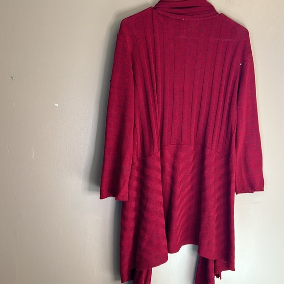 3/$25 CJ Banks Long Tunic 1/2 Sleeve Burgandy Sweater. Size 1X Business Fall - Picture 2 of 11